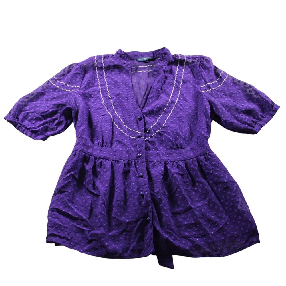 Banana Republic Blouse M Purple Sheer Babydoll Whimsigoth Fairy Witchy